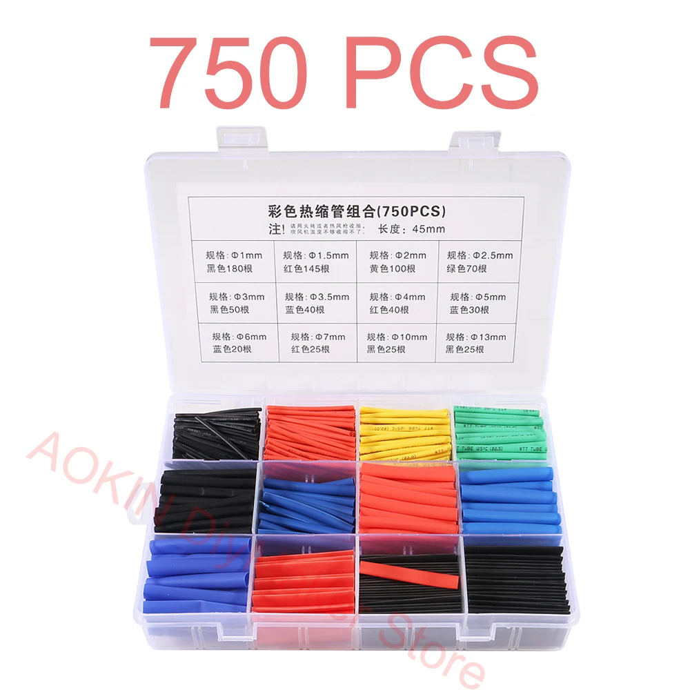 Heat Shrink wrapped Shrinking 127/164/328/560Pcs Insulation Sleeving Thermal Casing Car Electrical Cable shrink tube Tube kit