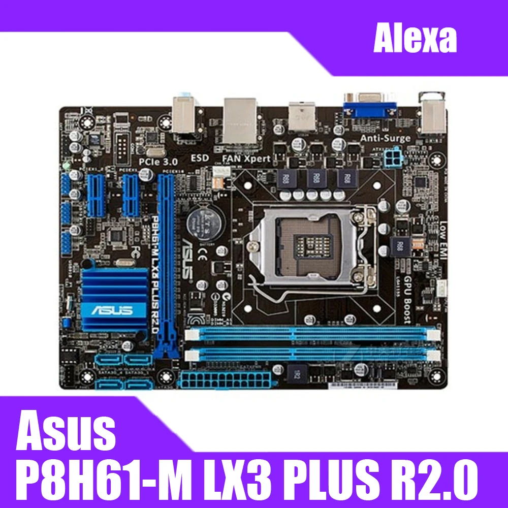 Asus P8H61 M LX3 PLUS R2.0 настольная материнская плата H61 Socket LGA 1155 i3 i5 i7 DDR3 16G uATX UEFI биос