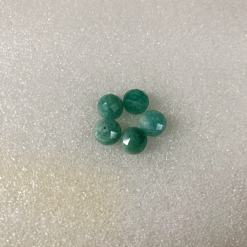 

100% Natural Amazonite Bead Cabochn 8mm Faceted Round Gem Stone Cabochon Bead For jewelry making 5piece/pack