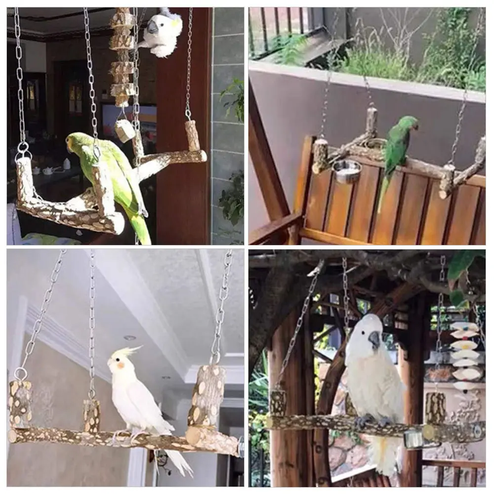 

1pc Pet Bird Stand Bird Perch Stand Parrot Stand Platform (Light Brown)