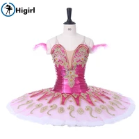 shipping free rose red adult women tutu ballerina competition professional ballet stage costum dress bt9134h