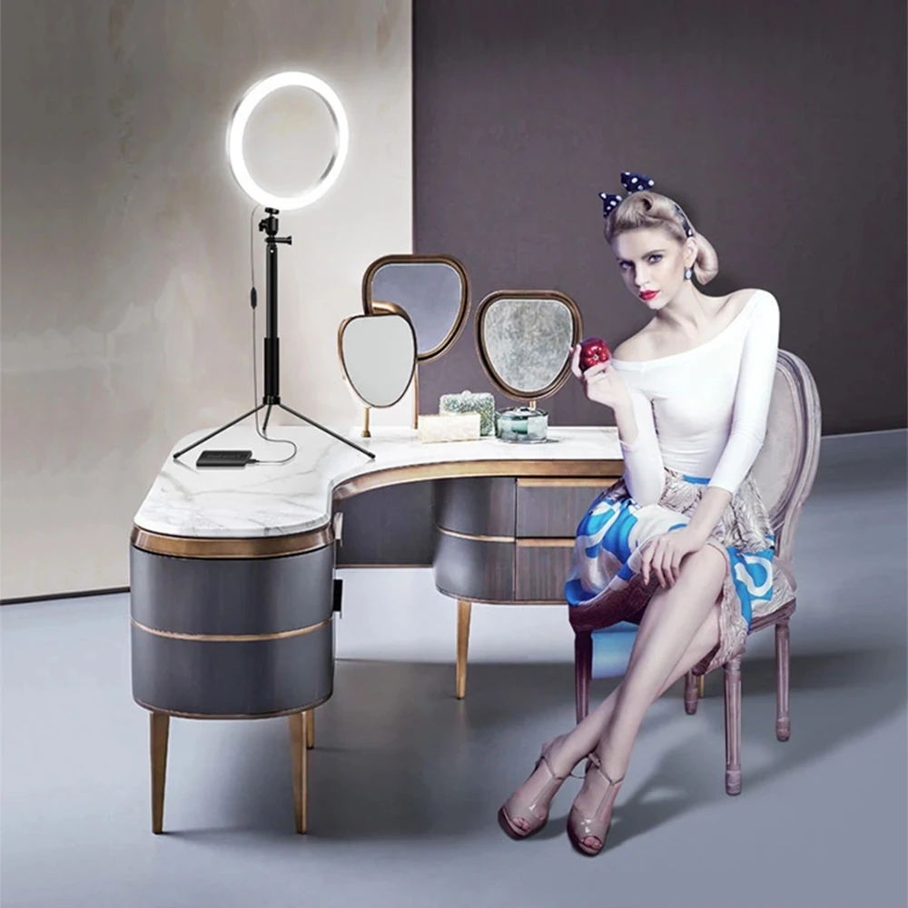 Профессиональный кольцевой светильник 3 в 1 с регулируемой палкой для селфи