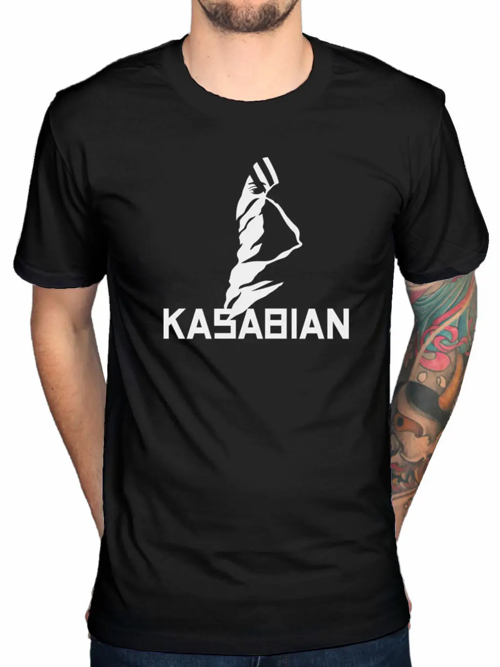 Официальная футболка Kasabian Ultraface версия ампир Велоцираптор! Дизайнерская мужская