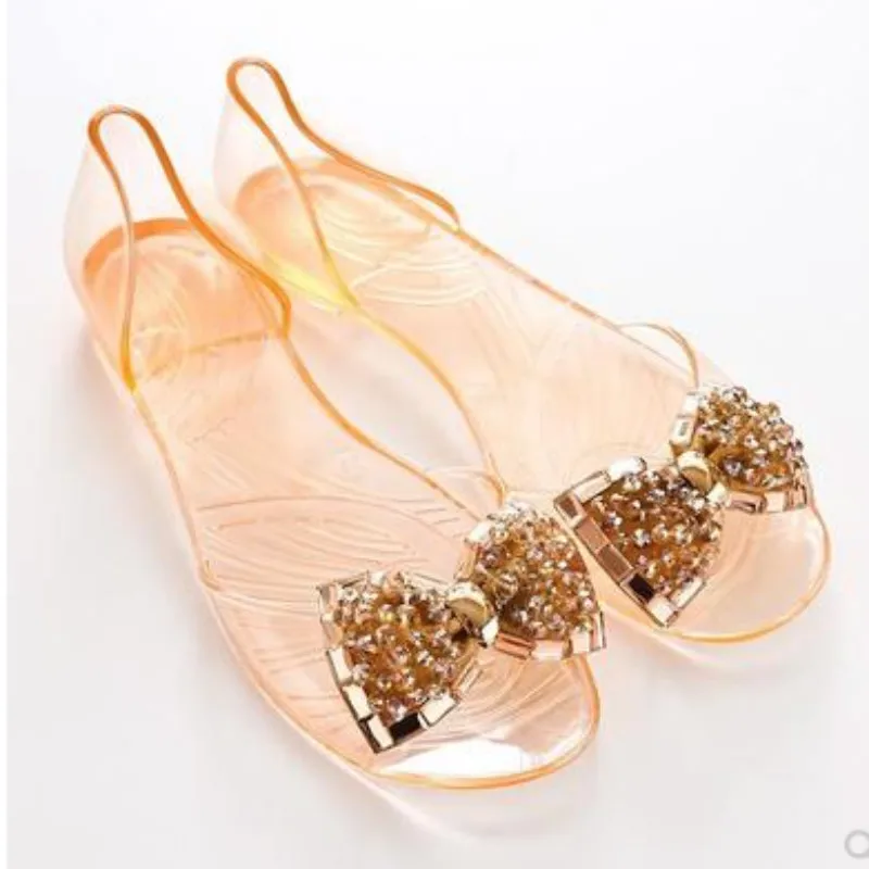 Женские прозрачные недорогие Роскошные туфли на плоской подошве с бриллиантами