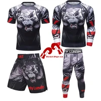mma comprehensive fighting boxing training tights mens wolverine fitness running quick drying suit t shirt