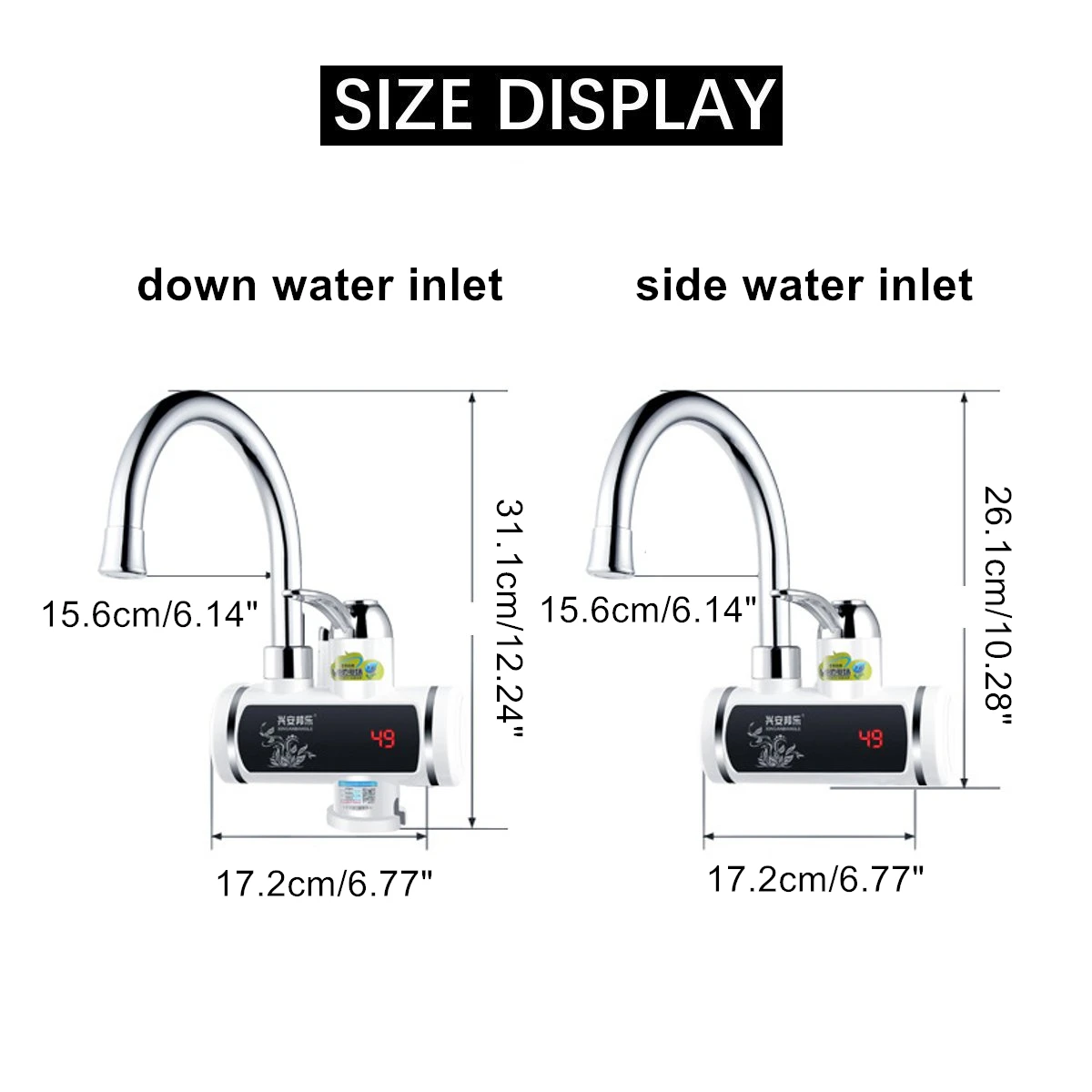

220V Electric Kitchen Water Heater Tap Instant Hot Water Faucet Heater Cold Heating Faucet Tankless Instantaneous Water Heater