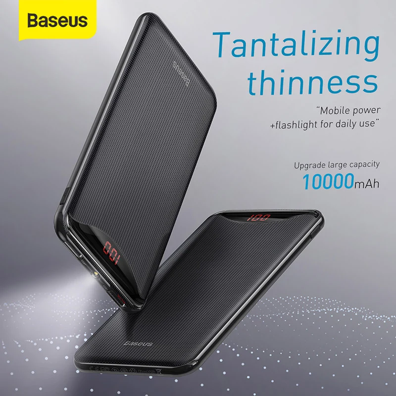 Внешний аккумулятор Baseus на 10000 мА · ч с 2-мя USB-портами | Мобильные телефоны и
