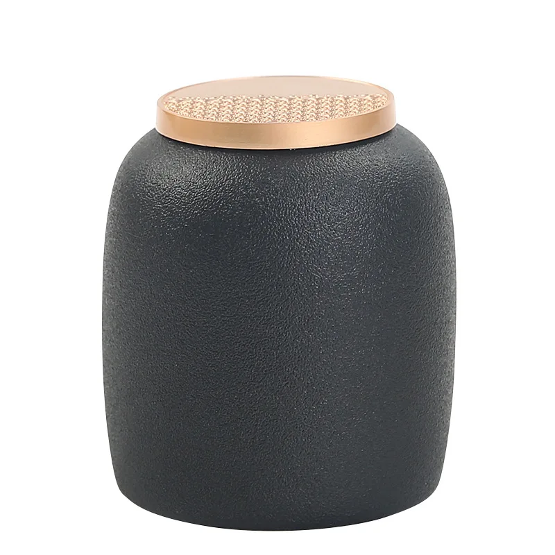 Керамическая фотоемкость с маленькими цифрами герметичная Золотая для хранения