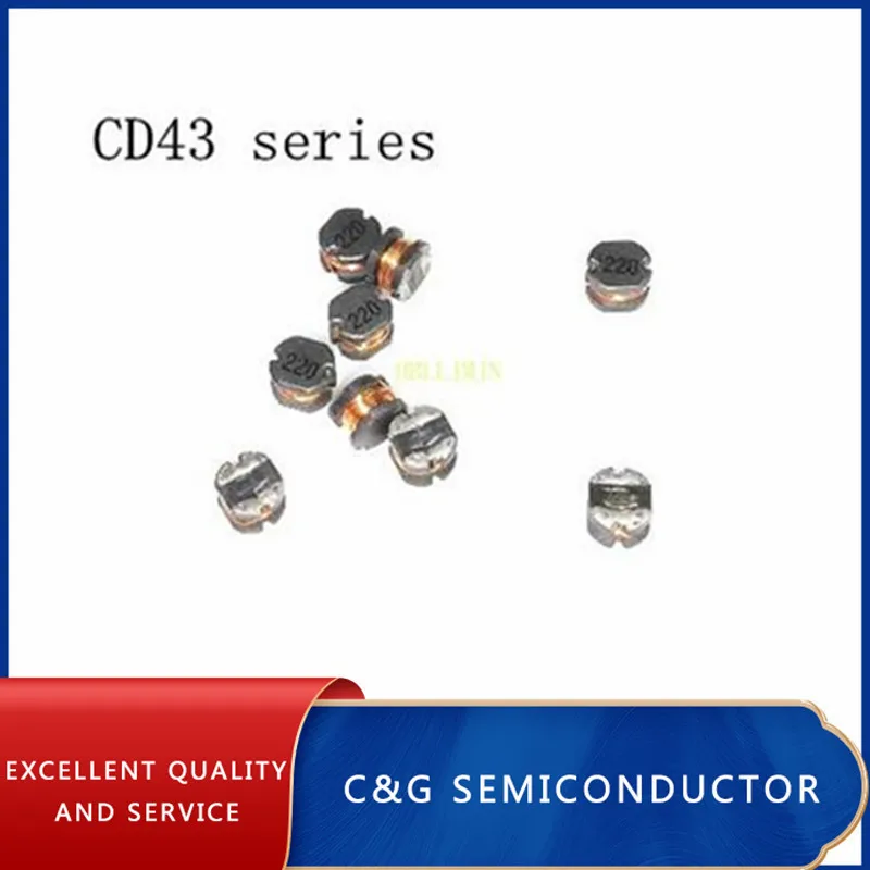 Индуктор для намотки проволоки CD43 22UH 220 100 шт. 4*4*3 мм (1uh 2.2uh 2.7uh 3.3uh 4.7uh 5.6uh 6.8uh 8.2uh 10uh 15UH