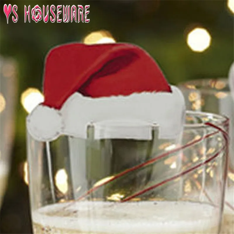 10 шт./Шляпа Санты Navidad Рождество домашняя кружка карточные украшения для семьи стол место карты вечерние принадлежности