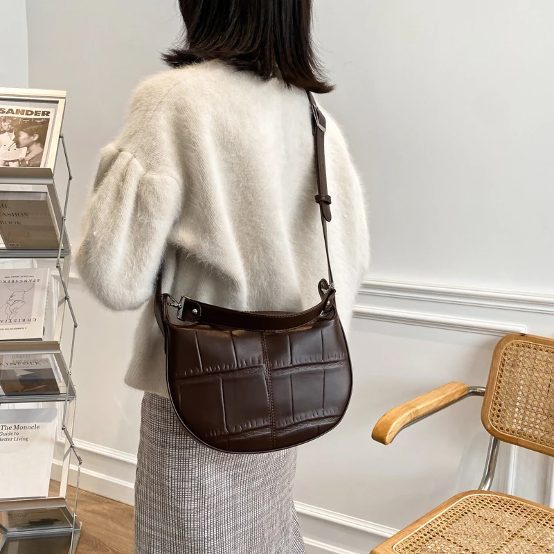 Vintage Stone Pattern Small PU Leather Crossbody Bags For Women 2021 Winter Shoulder Cross Body Bag Ladies Handbags And Purses