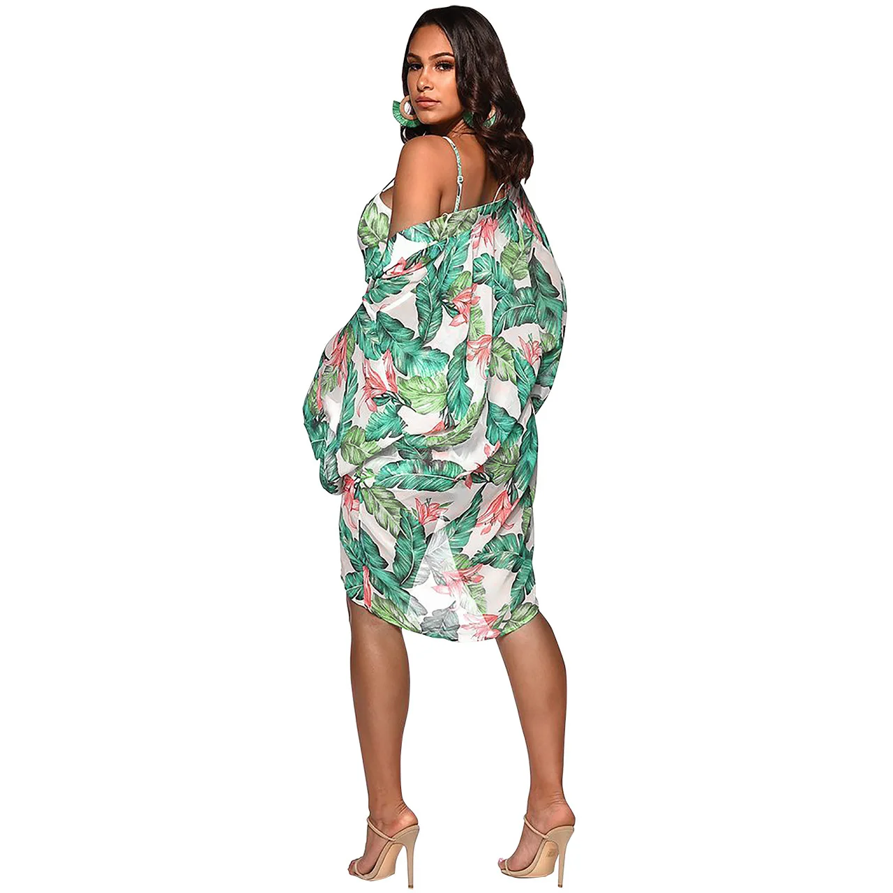 Женский комплект в стиле бохо из 3 предметов кардиган с цветочным принтом блузка +