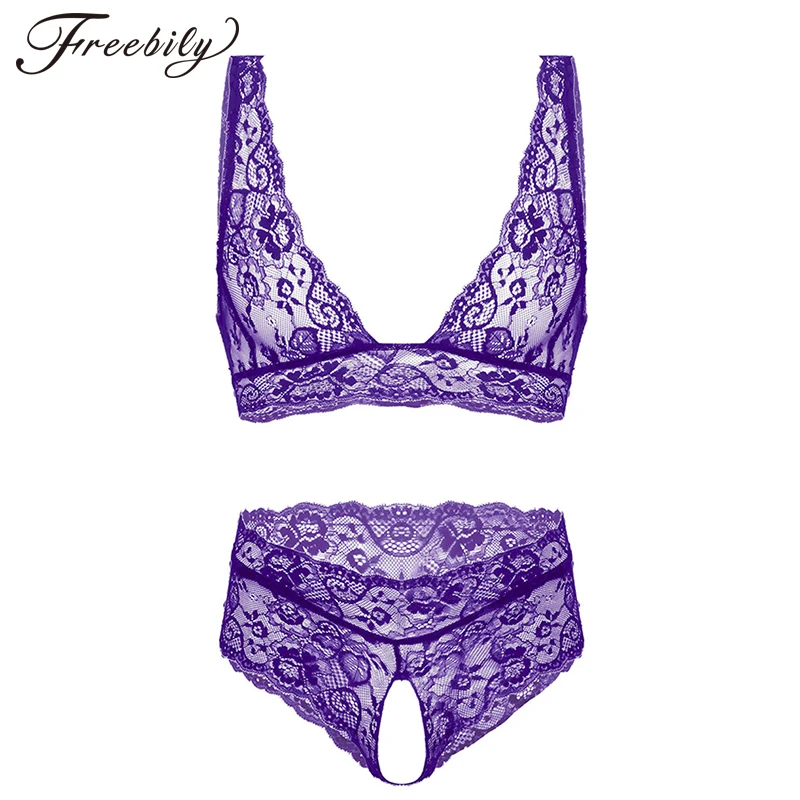 Мужское нижнее белье Sissy набор просвечивающий кружевной бюстгалтер с цветами топ