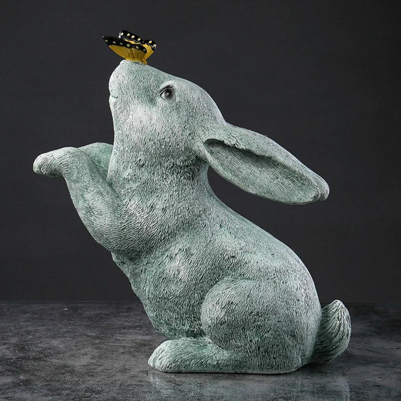 

American Cartoon Rabbit Home Decor Creative Resin Gardening Ornaments Animal Modeling Garden Decoration Accessories