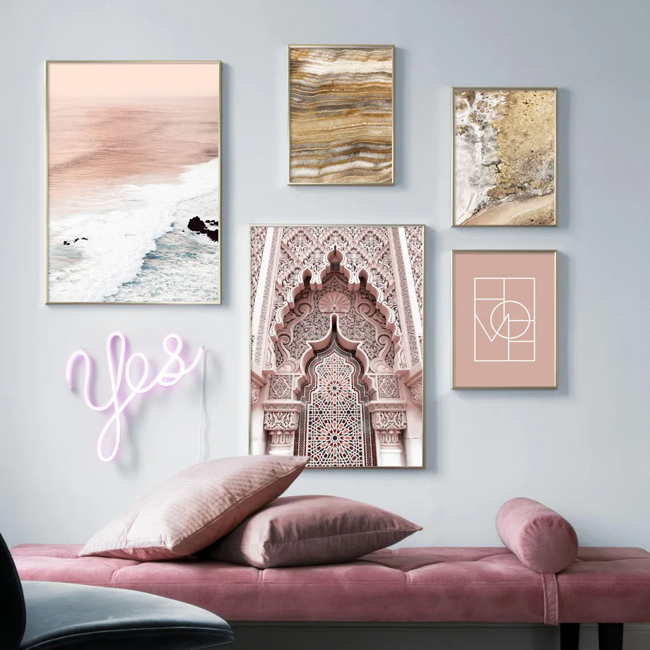 Марокканская марракейская трава пастельные Волны Абстрактный скандинавский