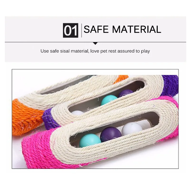 Случайный Когтеточка для когтеточки катящийся туннель сизаль мяч в ловушке с 3