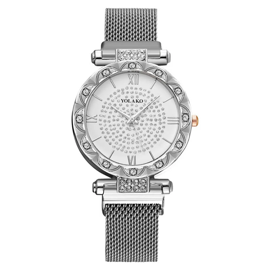 Женские часы модные с бриллиантами со звездами высокого класса магнитом камнем