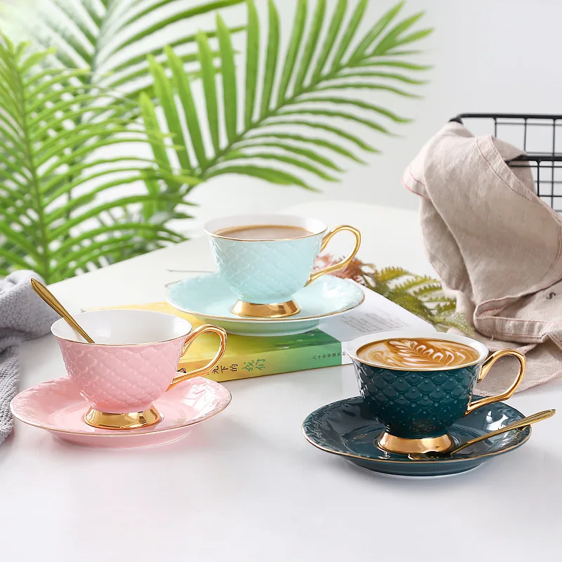

Environmenta Nordic Cup Saucer Ceramics Teaware Eco Friendly Cup Saucer Sets Pack Coffee Reuseable Kubki Home Decoration EK50BD