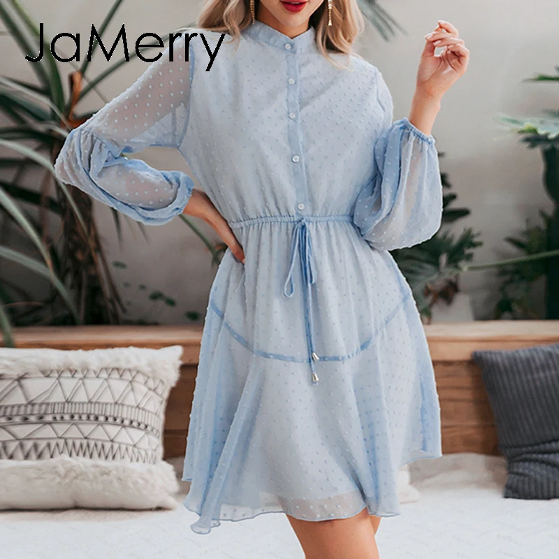 Женское однотонное вечернее платье JaMerry шифоновое летнее пляжное с поясом