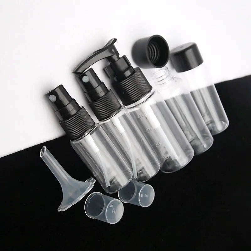6 шт. черный Мини косметический крем для лица бутылочки прозрачные пластиковые