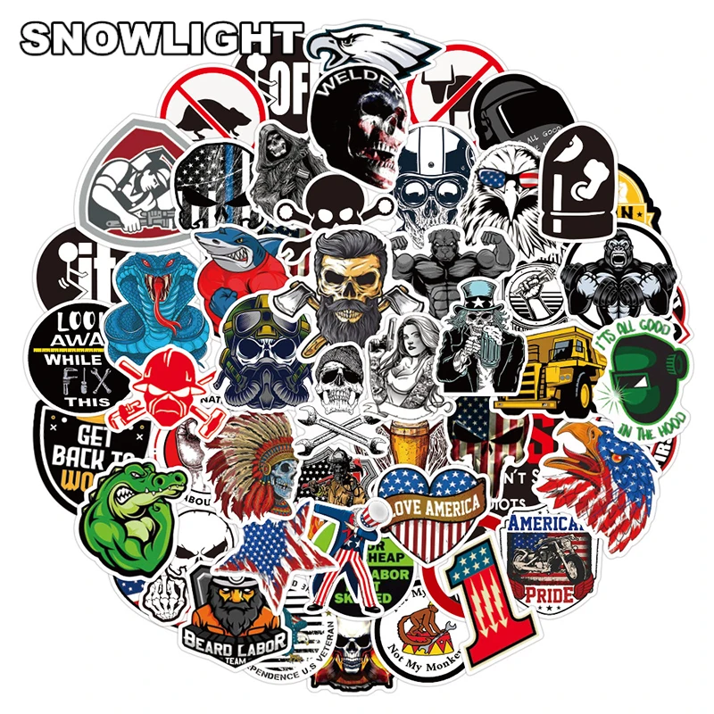 10/50pcs/set Safety Warning And Toolbox Graffiti Waterproof Stickers For Laptop Guitar Skateboard Computer Luggage Decals Toy