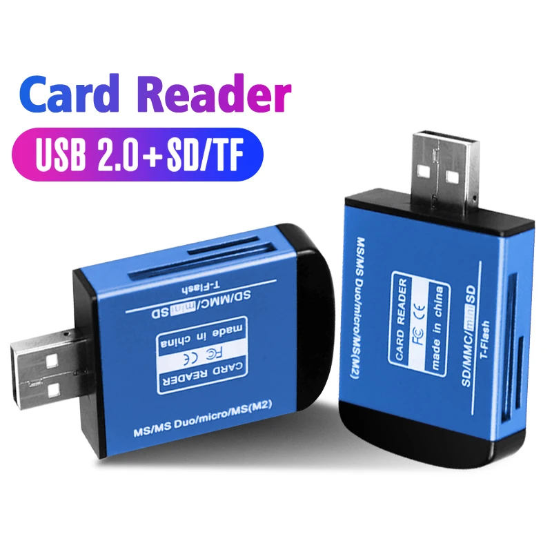 

New 4 in 1 Micro SD Card Reader Flash USB Memory Card Reader For Memory Stick Pro Duo Micro SD/T-Flash/M2/MS SD Adapter