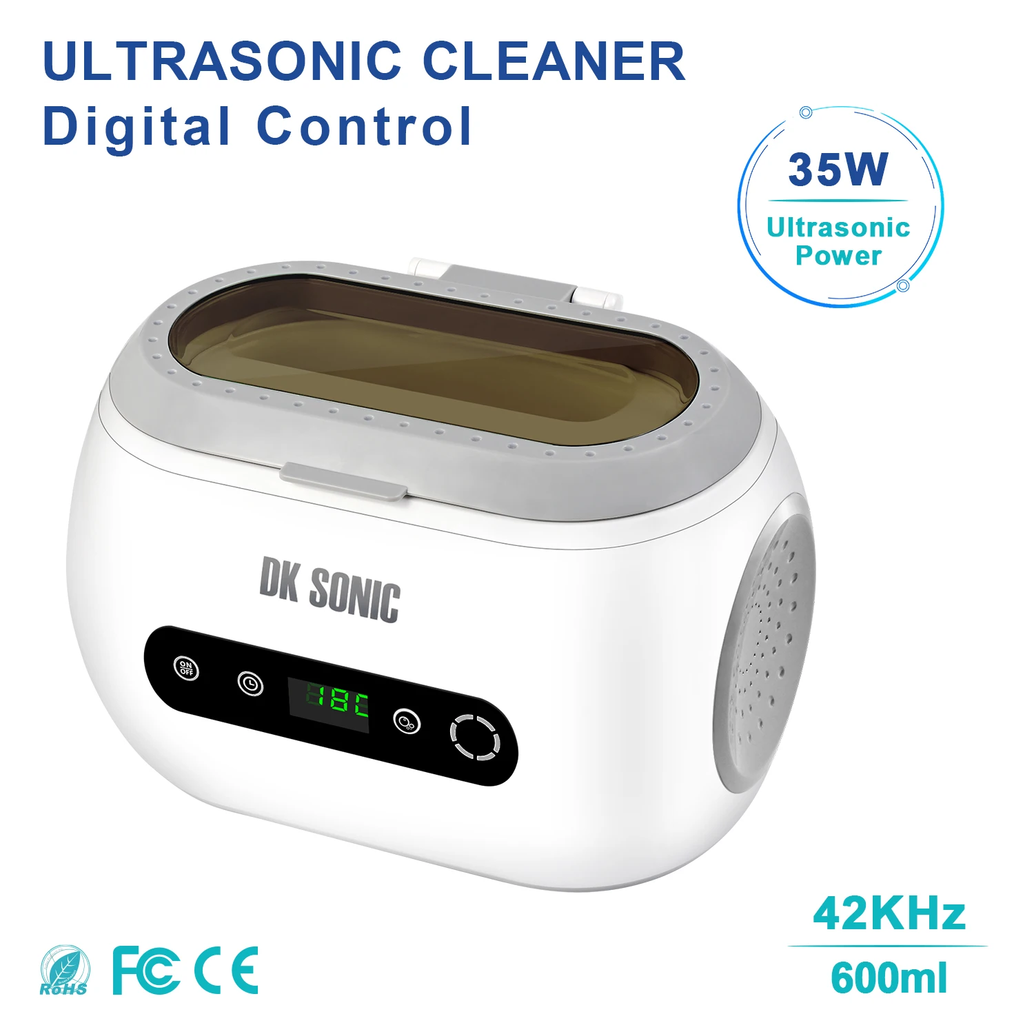 

DK SONIC Ultrasonic cleaner 600ml 35W Ultrason cleaner bath with heater timer and basket for cleaning jewelry brass Sonic Cleane