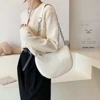 solid color saddle handbag 2022 spring new fashion retro pu crossbody shoulder for women