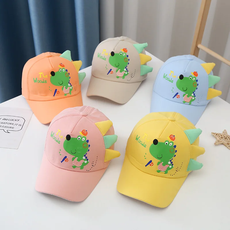 

2021 Children Baseball Cap 3D Dinosaur Cartoon Summer Hip Hop Kids Hats Boys Girls Hat Caps Snapback Gorras