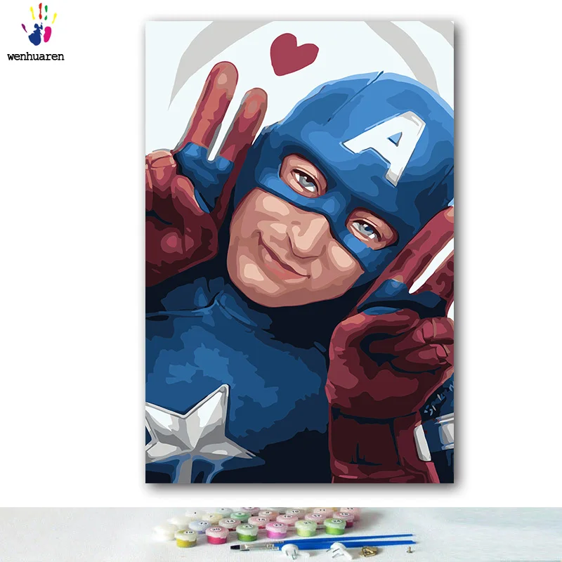 DIY colorings pictures painting by numbers with colors Spiderman flash picture Batman drawing paint by numbers framed Super hero - Цвет: 8678