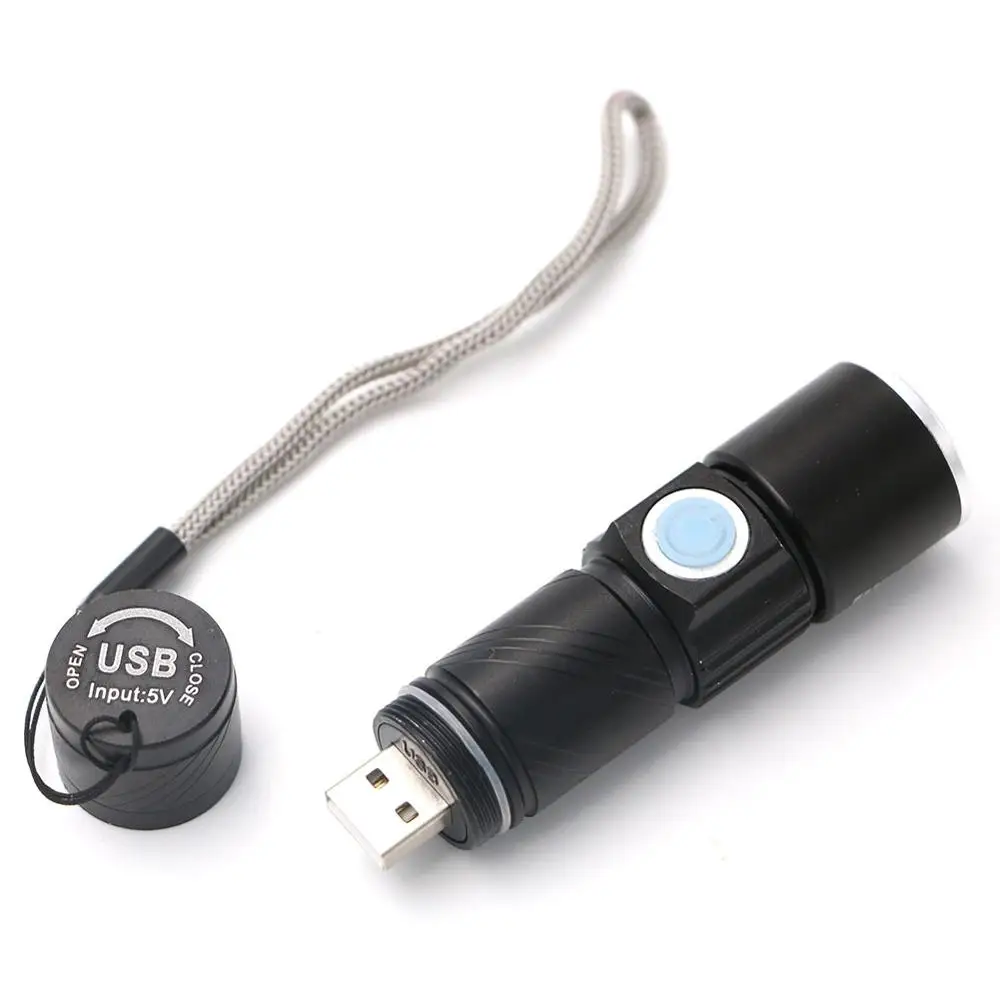 Фото Удобный светодиодный тактический фонарик USB карманный фонарь перезаряжаемый Удобный светодиодный тактический фонарик USB карманный фонарь перезаряжаемый