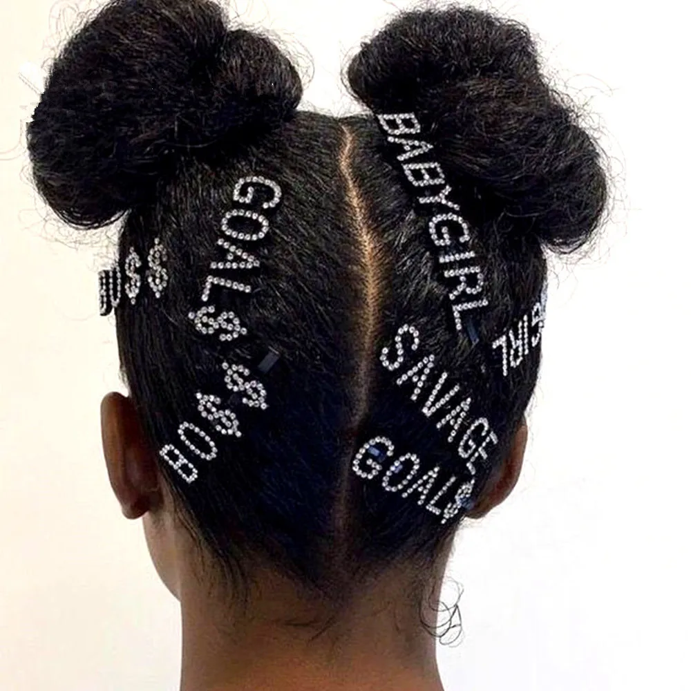 Горячая Распродажа 1 шт. стразы заколки для волос новые женские с надписью BOSS/LOVE