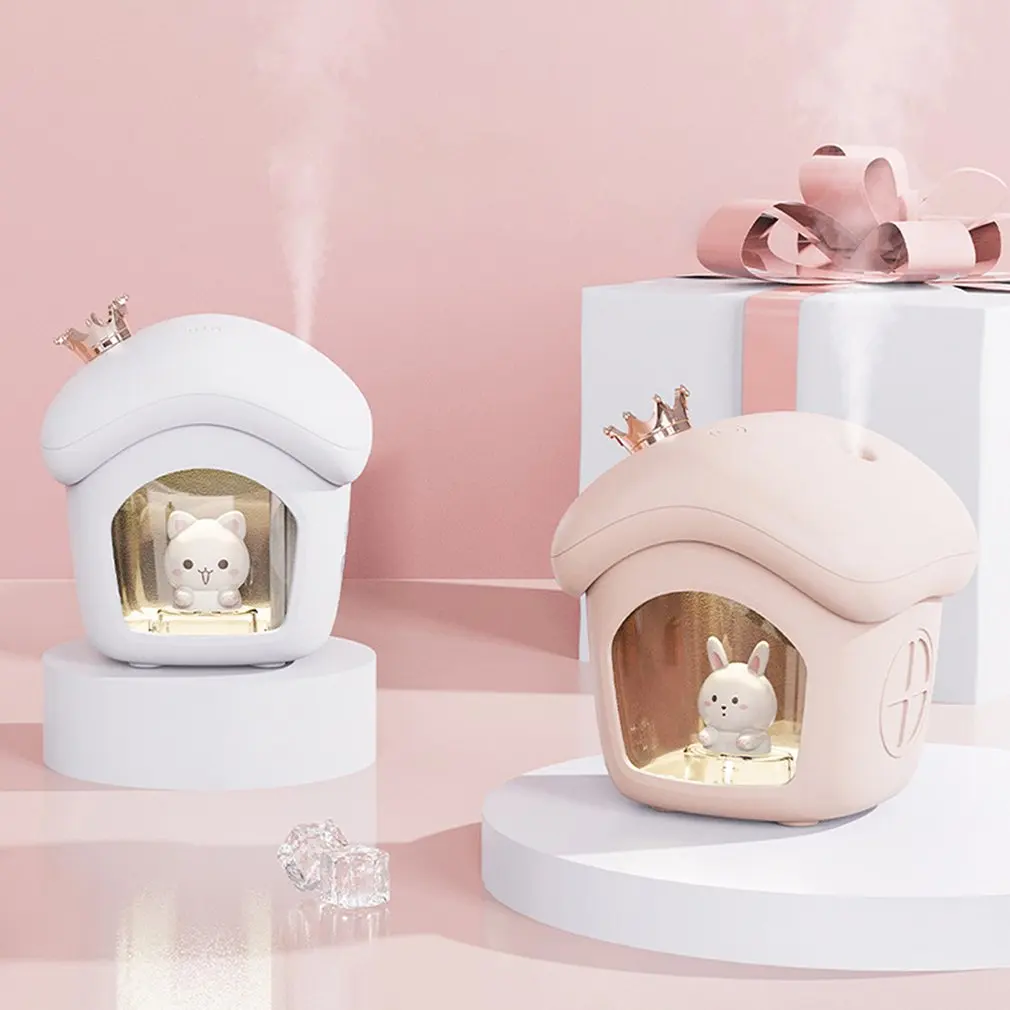 

Crown House Air Humidifier Portable Aroma Diffuser 350ML Mist Maker Rechargeable Humidifier With Lamp Light