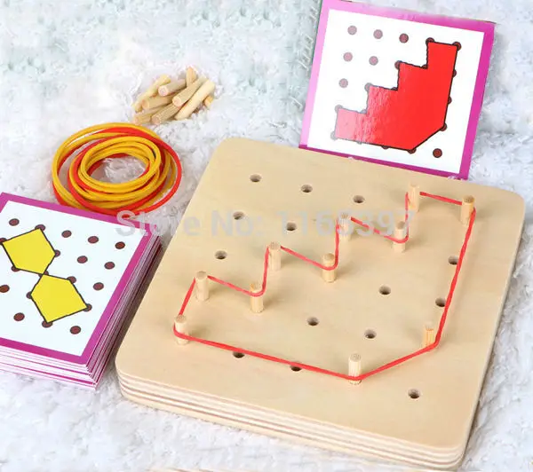 1 комплект, Детские деревянные игрушки montessori форма матча и строительного материала обучающие игрушки для детей навыки сенсорных развития