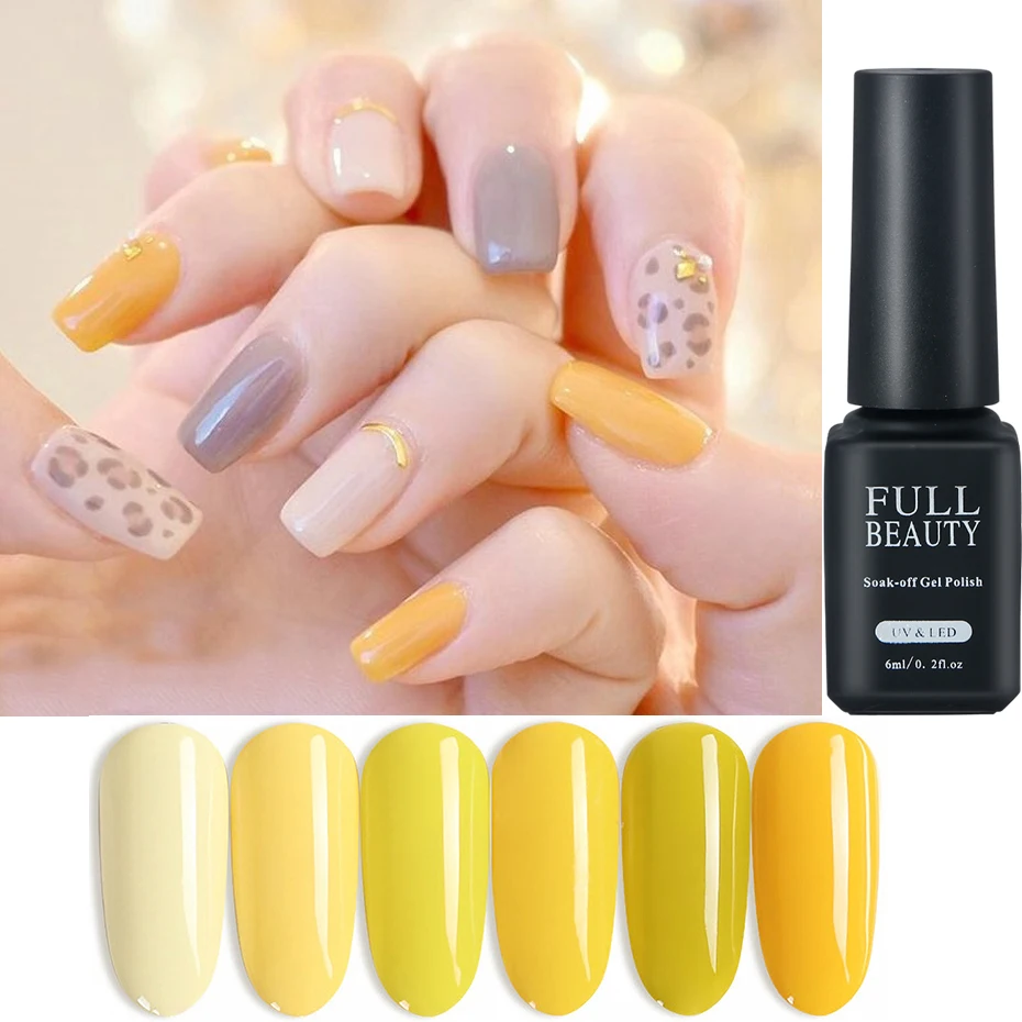6 мл Желтая серия лак для ногтей фототерапия гель экологически чистый клей УФ