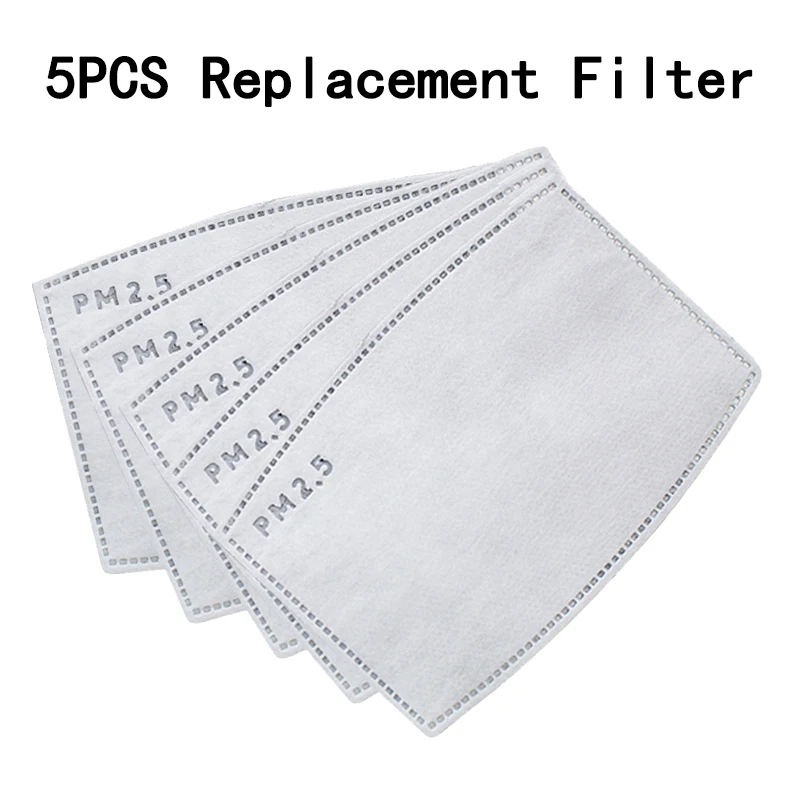 

5/10/20Pcs PM2.5 cotton Filter Anti dust mask Activated Carbon Filter Insert 5 Layers Protective Media Insert for mouth Mask