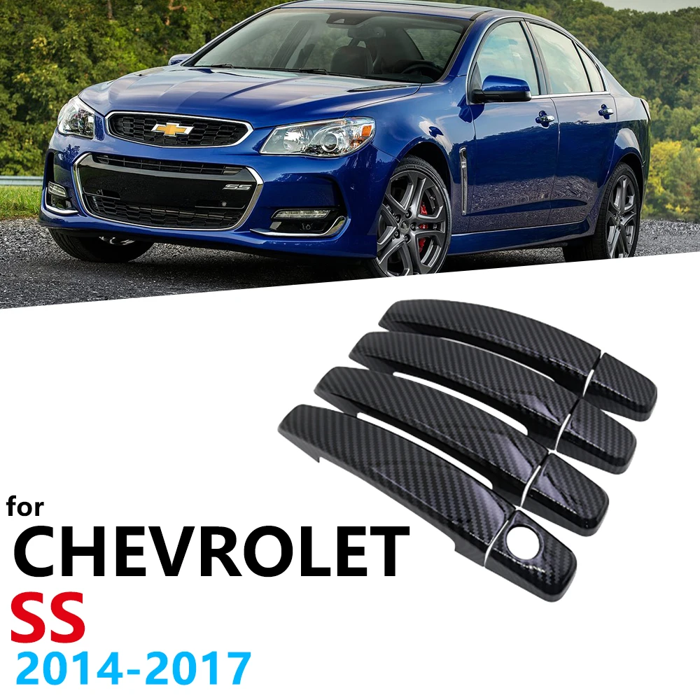 Глянцевая черная накладка на дверные ручки из углеродного волокна для Chevrolet SS Holden
