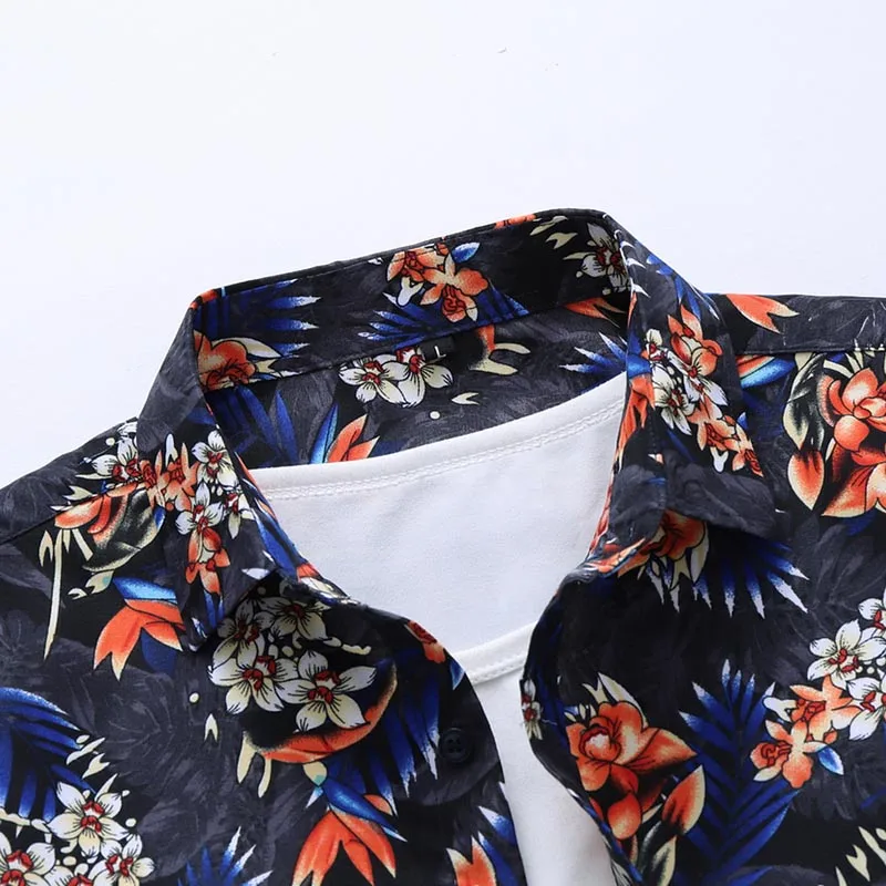 45 кг-120 кг. Мужская гавайская рубашка мужская повседневная Camisa Masculina с принтом на