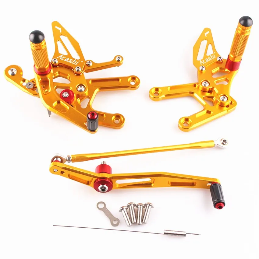 CNC Motorcycle Adjustable Foot Rests Rearset Pegs Pedals For Yamaha YZF R6 2008 2009 2010 2011 Gold Accessories | Автомобили и