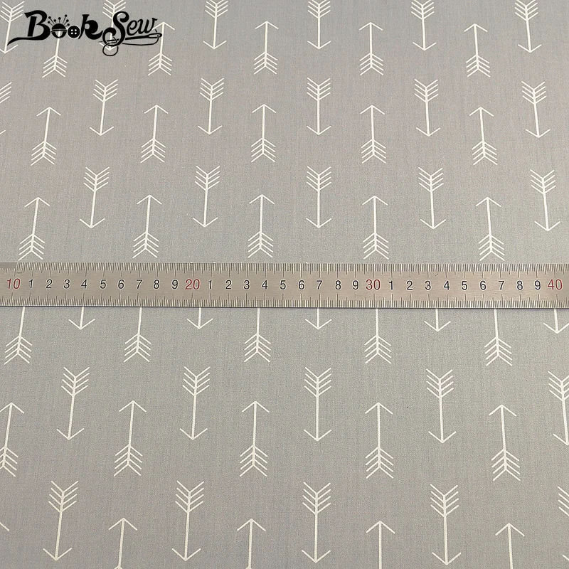 Booksew серый саржевый швейный материал хлопковая ткань с принтом стрелы лоскутный Скрапбукинг DIY Tissus Tela Algodon