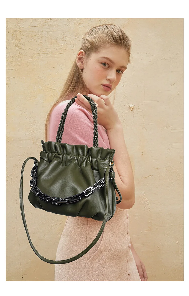 

Women's bag 2021 new retro pleated cloud bag ins fashion chain handbag