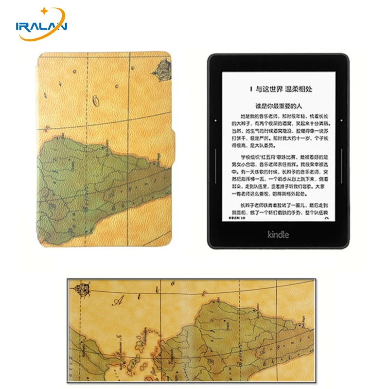 

Hot Ultra-slim Map pattern Case for Amazon Kindle 8th 2016 6" generation Ebook PU Leather Cover free shipping+stylus+screen film