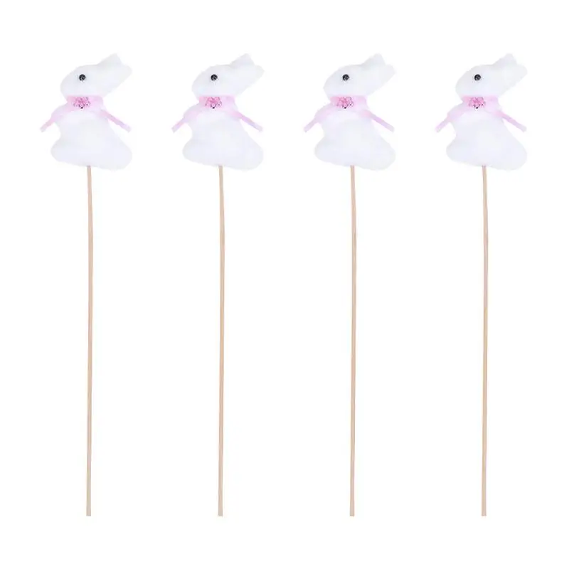 4 шт. флокированные вставки для кроликов фигурки торта имитирующие пасхальные