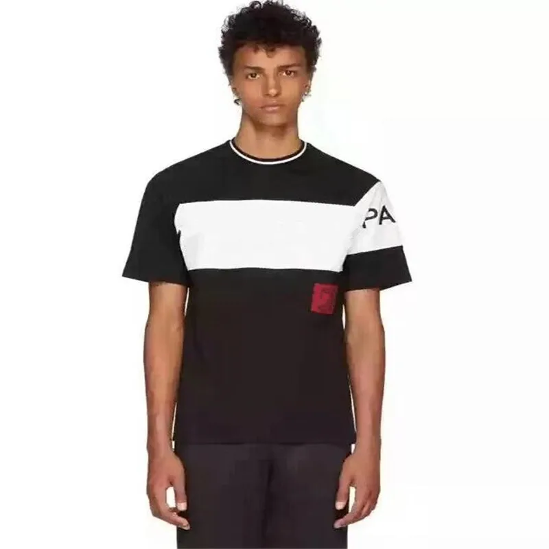 

New Men's Embroidered LoGo T-Shirt Black and White Short-sleeved Fashionable Cotton O-collar 2021 Hot Stretch Summer T-Shirt