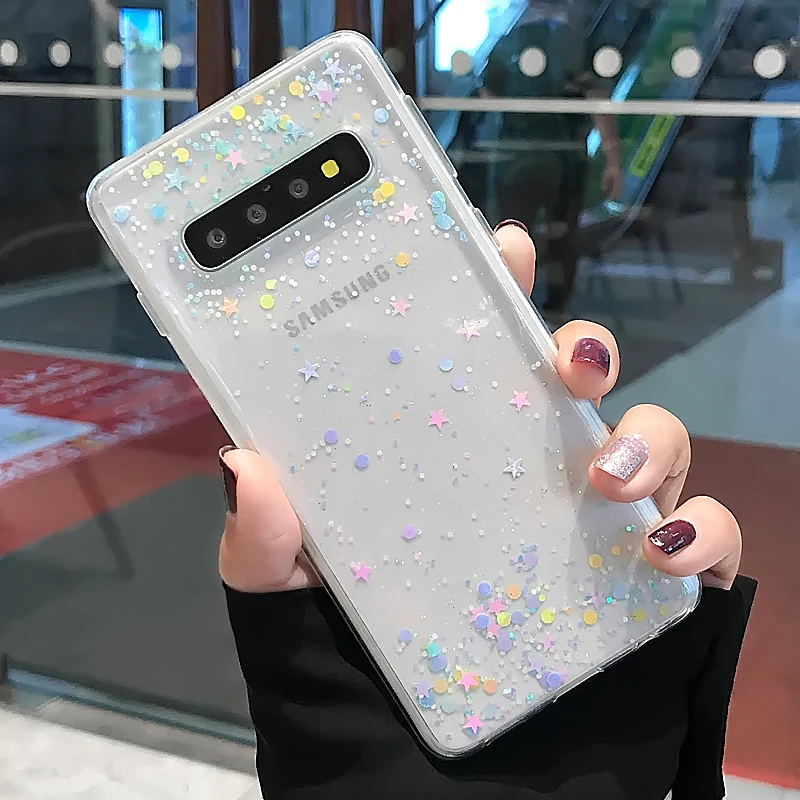 Простой роскошный блестящий чехол для телефона samsung Galaxy Note 10 Pro S10 S10e S9 S8 Plus S7 EDGE