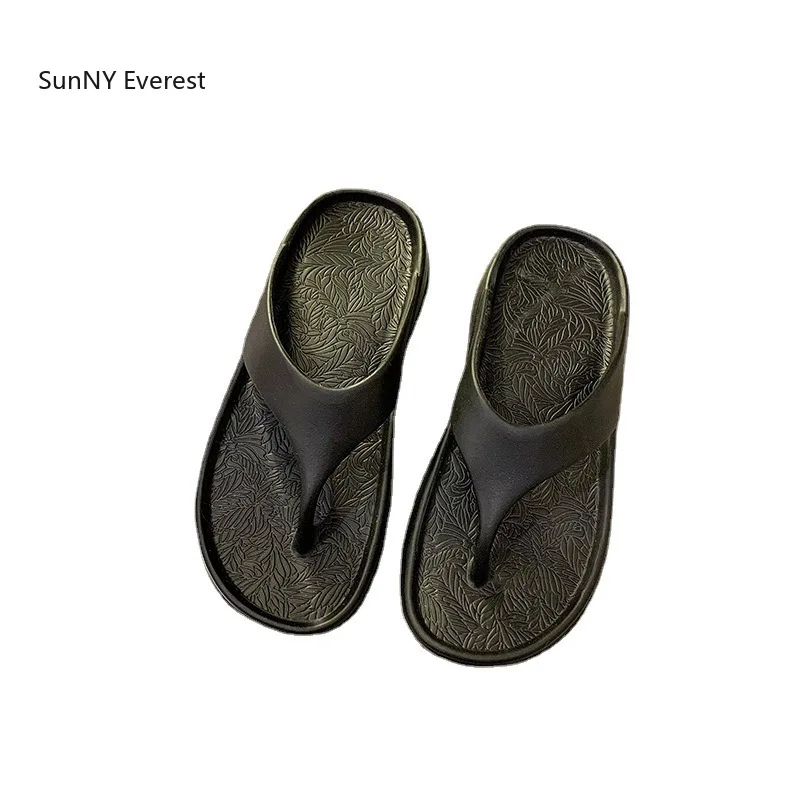 

Новинка 2021, шлепанцы для пар EVA, мужские летние новые пляжные туфли на мягкой подошве, модные сандалии на танкетке на толстой подошве для жен...