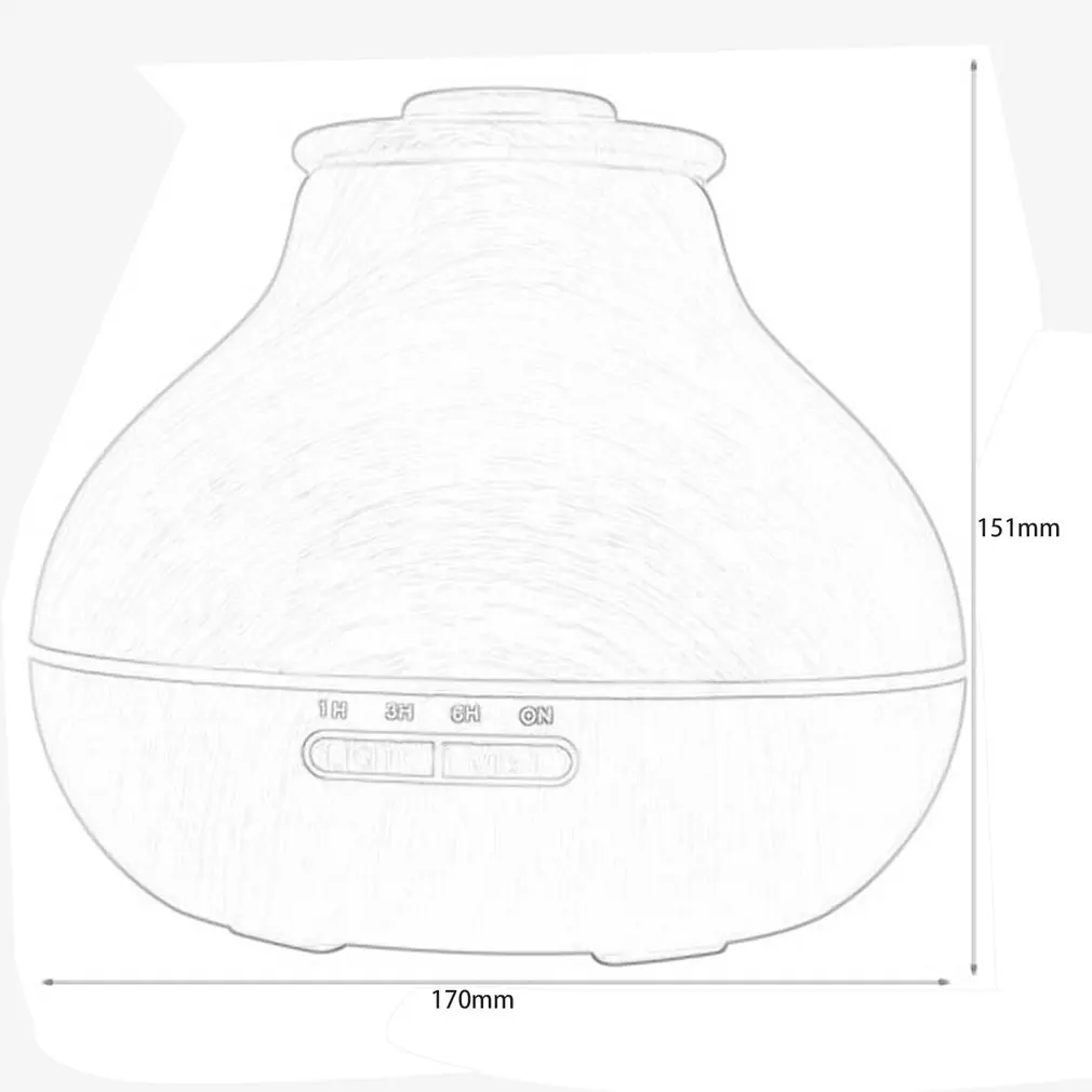 

Electric 400ml Aroma Essential Oil Diffuser Aromatherapy Ultrasonic Air Humidifier with Wood Grain 7 Color Changing LED Light US