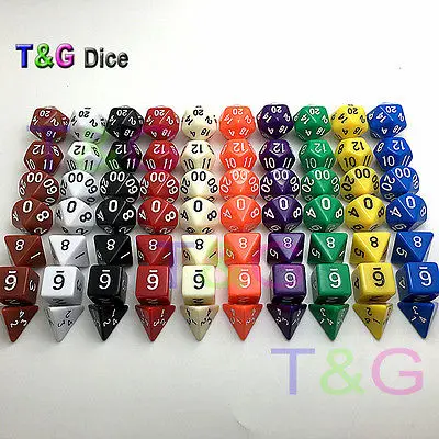 10 наборов 7 эльфов Кости полный комплект d4 d6 d8 d10 d12 d20 % dnd|dnd dice|dice dnddice set |