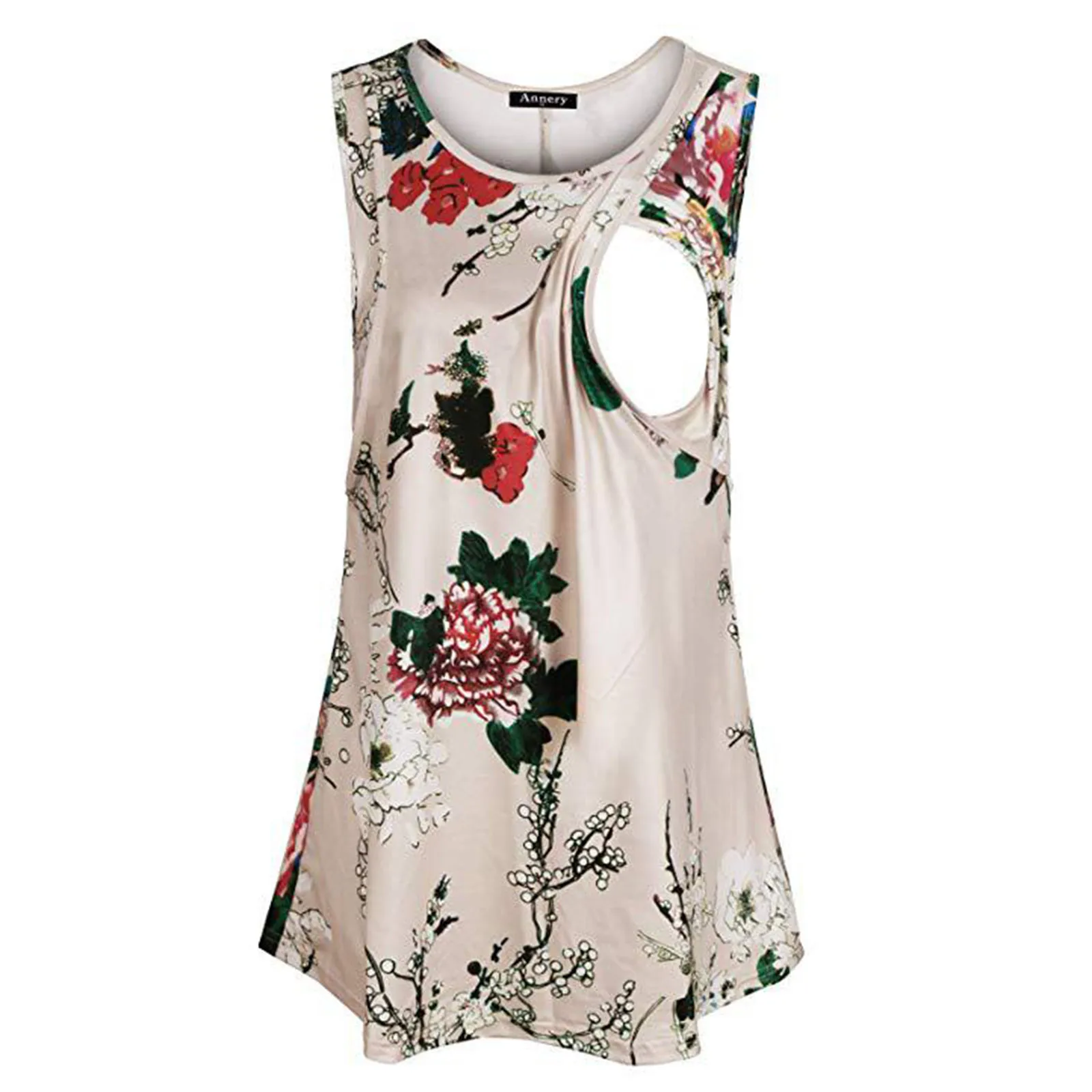 

Maternity Vest Summer Sleeve Round Neck Straight Type Breastfeeding Top S-Xxl Maternal Allaitement VêTement Ropa Lactancia F4