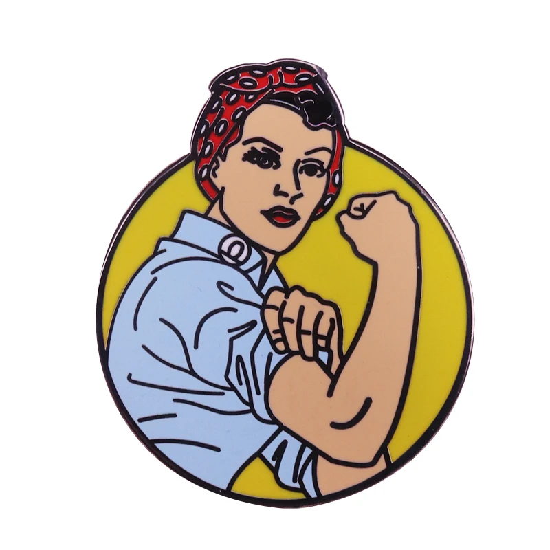 Эмалированная брошь Rosie the riveter феминистская значок power girl женский подарок